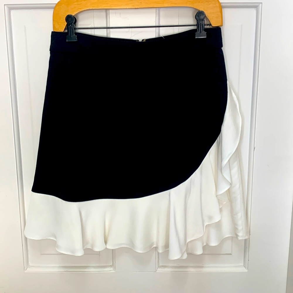 KATE SPADE Black Crepe Ruffle Skirt NEW